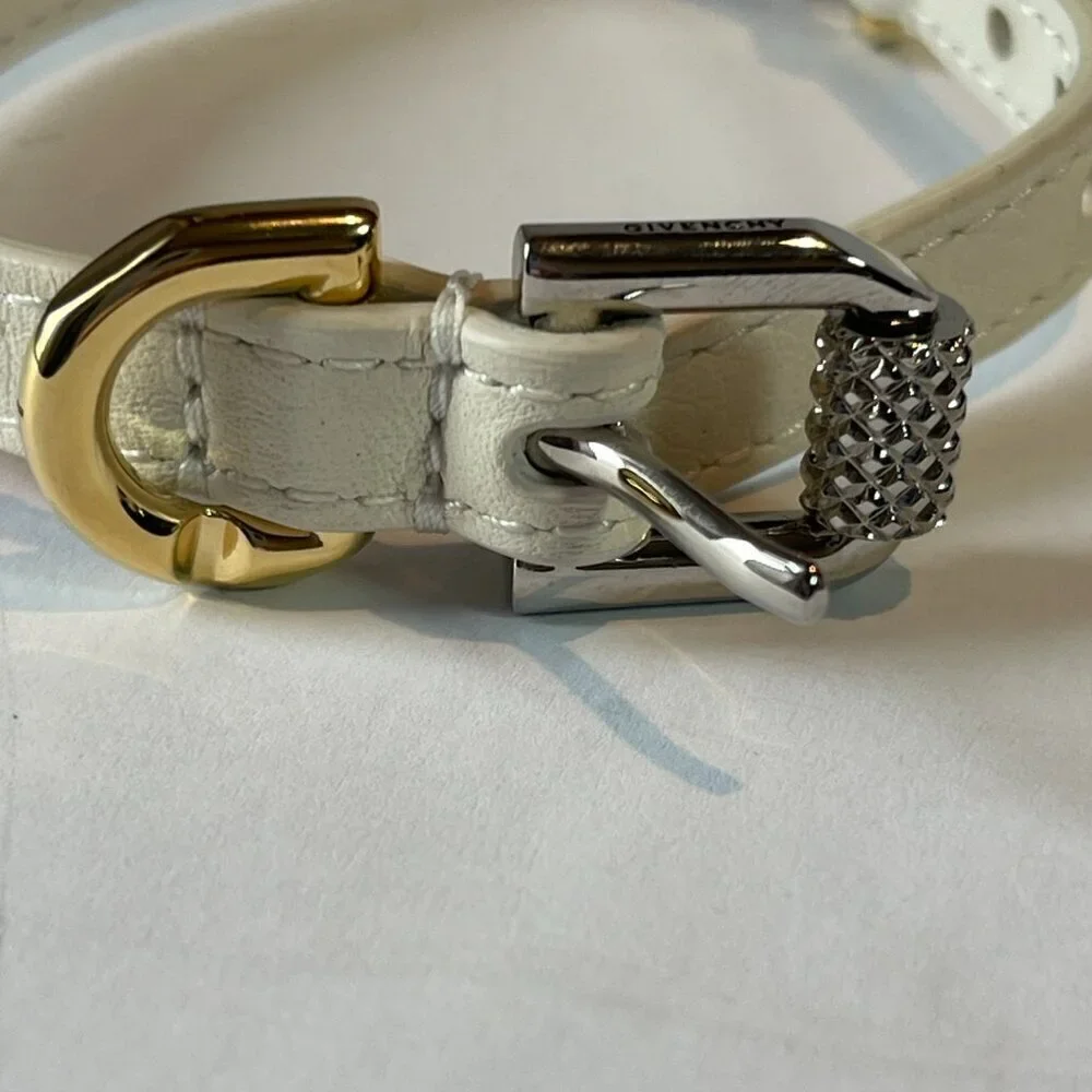 Givenchy White Leather Voyou Bracelet - NWOT
